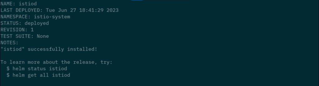installing istio control plane component istiod