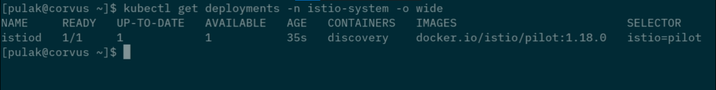 verifying if Istio is running