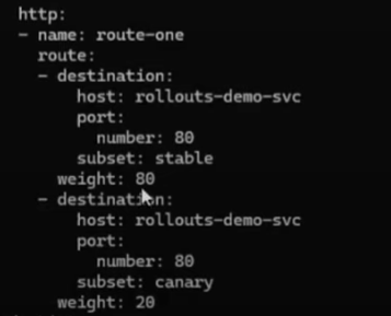 updated the traffic percentage to canary
